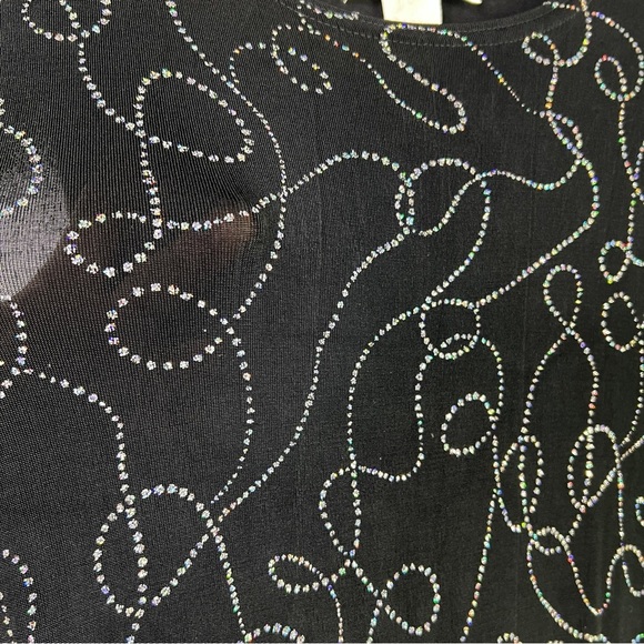 Vintage Ronni Nicole By Ouida Black Sparkly Sleeveless Maxi Dress-Size 8 - Picture 7 of 10